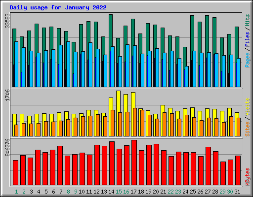Daily usage for January 2022