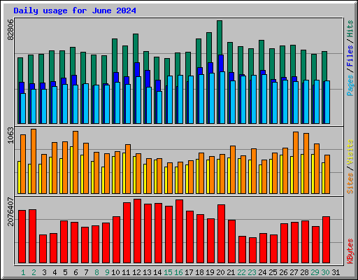 Daily usage for June 2024