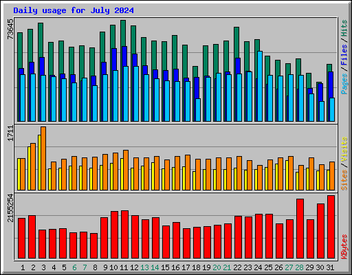 Daily usage for July 2024