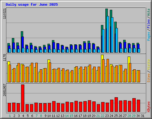 Daily usage for June 2025