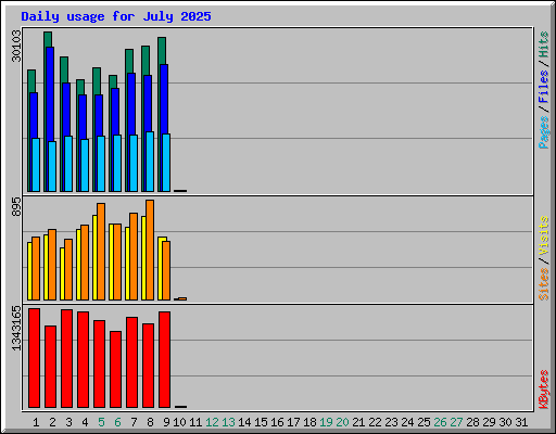 Daily usage for July 2025