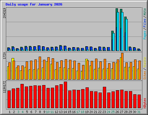 Daily usage for January 2026