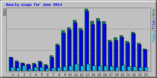 Hourly usage for June 2014