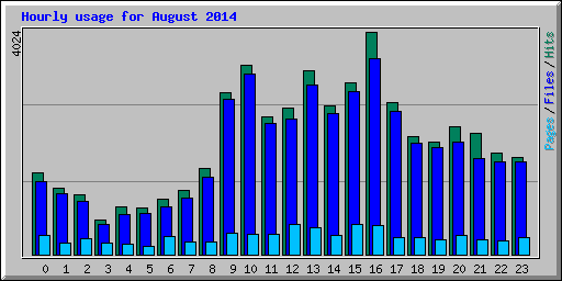 Hourly usage for August 2014