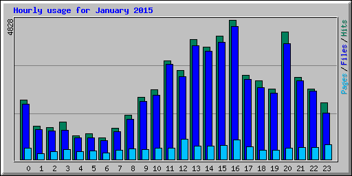 Hourly usage for January 2015