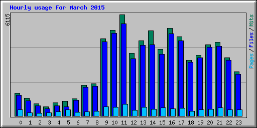 Hourly usage for March 2015