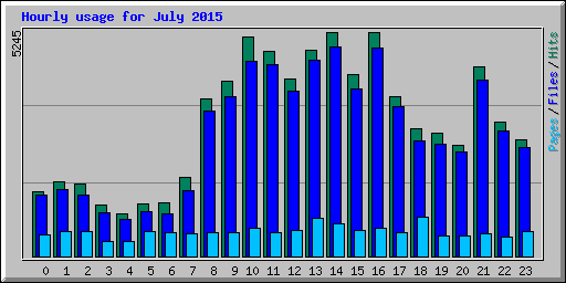 Hourly usage for July 2015