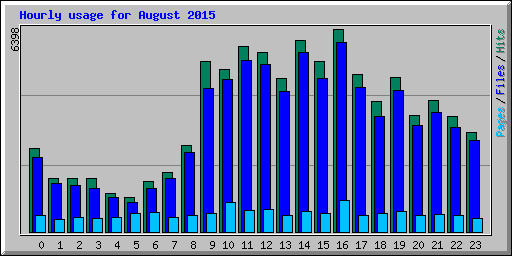 Hourly usage for August 2015