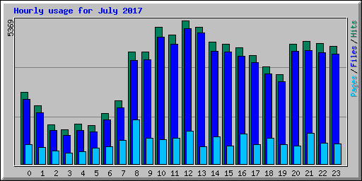 Hourly usage for July 2017