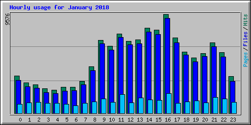 Hourly usage for January 2018