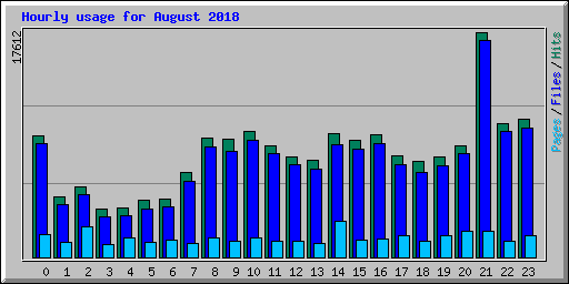 Hourly usage for August 2018