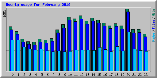 Hourly usage for February 2019