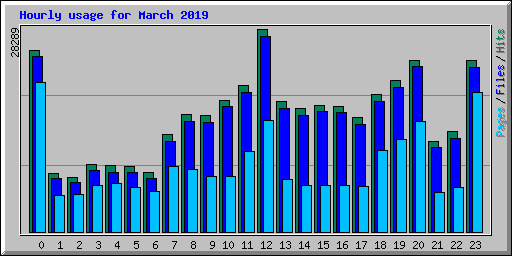 Hourly usage for March 2019