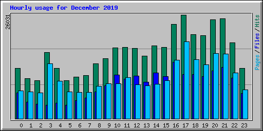 Hourly usage for December 2019