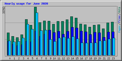 Hourly usage for June 2020