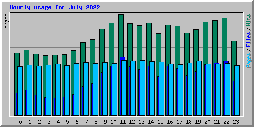 Hourly usage for July 2022