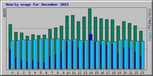 Hourly usage for December 2023