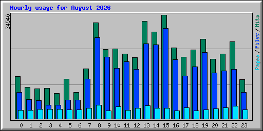 Hourly usage for August 2026